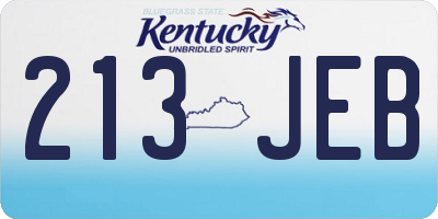 KY license plate 213JEB