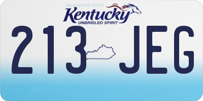 KY license plate 213JEG