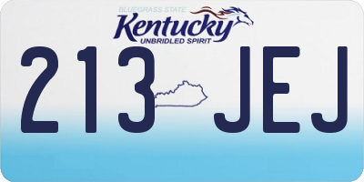 KY license plate 213JEJ