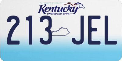 KY license plate 213JEL