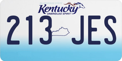 KY license plate 213JES