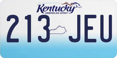 KY license plate 213JEU