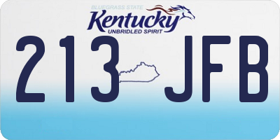 KY license plate 213JFB