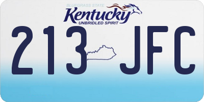KY license plate 213JFC