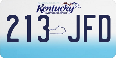 KY license plate 213JFD