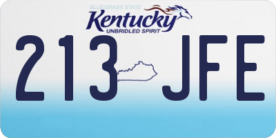 KY license plate 213JFE