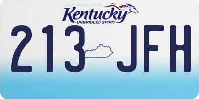 KY license plate 213JFH