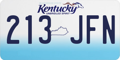 KY license plate 213JFN