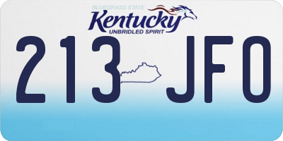 KY license plate 213JFO