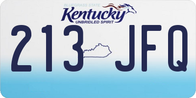 KY license plate 213JFQ