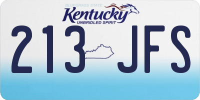 KY license plate 213JFS