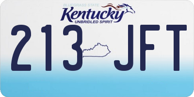 KY license plate 213JFT