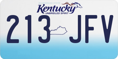 KY license plate 213JFV
