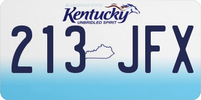 KY license plate 213JFX