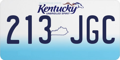 KY license plate 213JGC