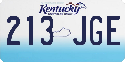 KY license plate 213JGE