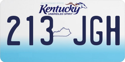 KY license plate 213JGH