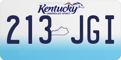 KY license plate 213JGI