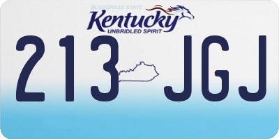 KY license plate 213JGJ