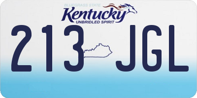 KY license plate 213JGL