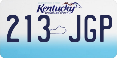 KY license plate 213JGP