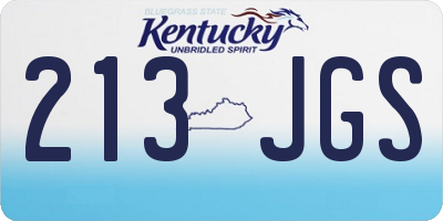 KY license plate 213JGS