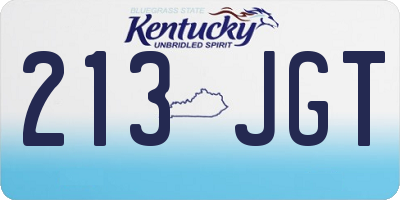 KY license plate 213JGT