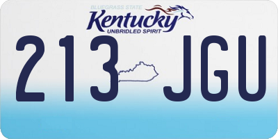 KY license plate 213JGU