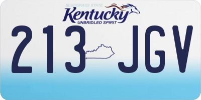 KY license plate 213JGV