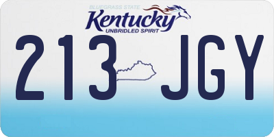 KY license plate 213JGY