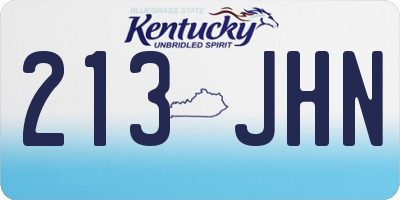 KY license plate 213JHN