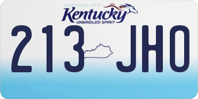 KY license plate 213JHO