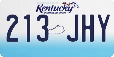 KY license plate 213JHY