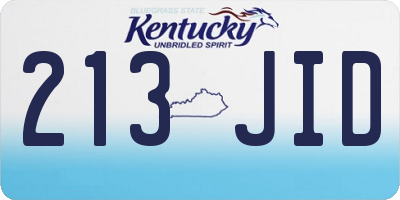 KY license plate 213JID