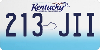 KY license plate 213JII