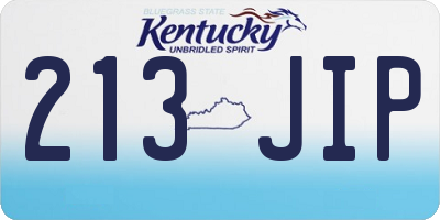 KY license plate 213JIP