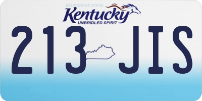 KY license plate 213JIS