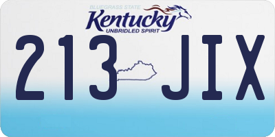 KY license plate 213JIX