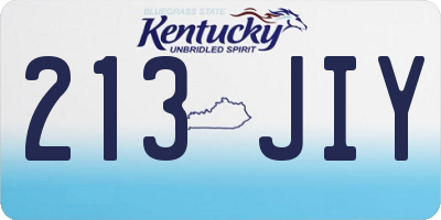 KY license plate 213JIY