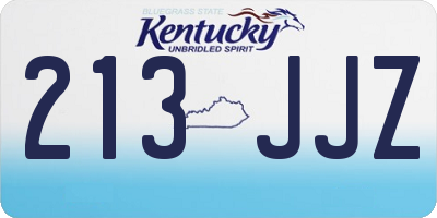 KY license plate 213JJZ