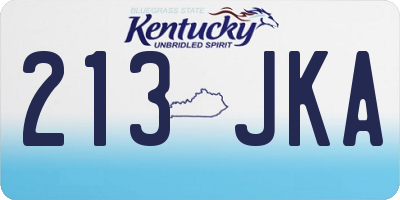 KY license plate 213JKA