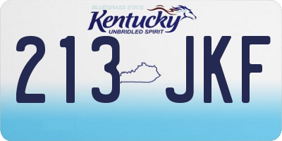 KY license plate 213JKF