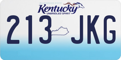 KY license plate 213JKG