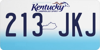 KY license plate 213JKJ