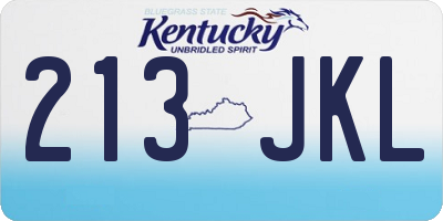 KY license plate 213JKL