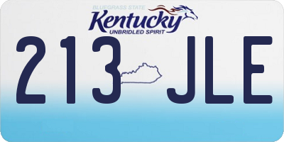 KY license plate 213JLE