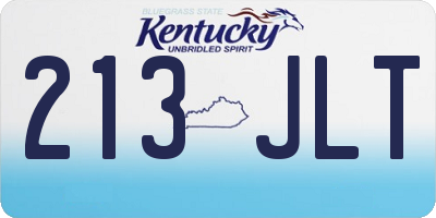 KY license plate 213JLT
