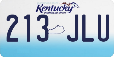 KY license plate 213JLU