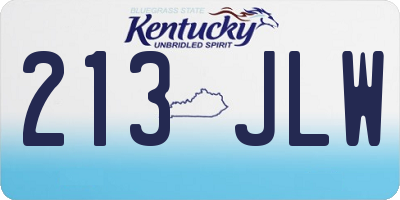 KY license plate 213JLW