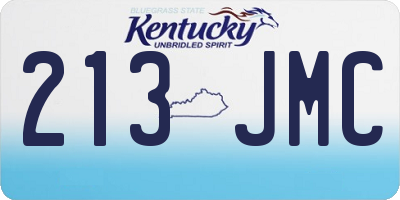 KY license plate 213JMC